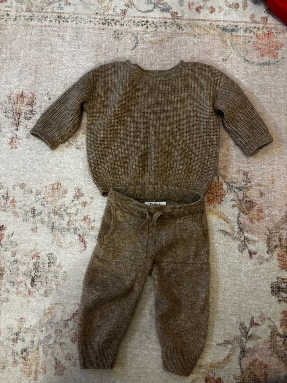 Quince Baby Cashmere Set Oatmeal 6-9M